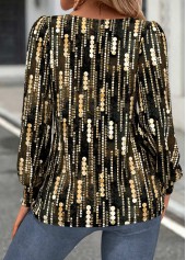 Golden Tummy Coverage Geometric Print Long Sleeve T Shirt | thumb picture 