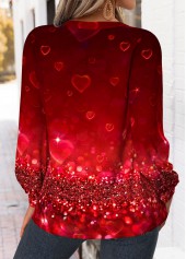 Wine Red Tummy Coverage Ombre Long Sleeve Shirt | thumb picture 