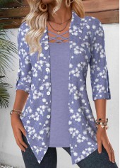 Dusty Purple Tummy Coverage Fake Two Piece Twinset