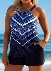 Tummy Coverage Mid Waisted Tie Dye Print Tankini Set | thumb picture 