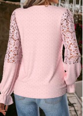 Light Pink Tummy Coverage Long Sleeve V Neck Blouse | thumb picture 
