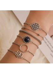 Silver Color Alloy Hollow Design Bracelets