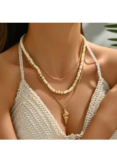 Golden Color Alloy Detail Conch Necklace | thumb picture 