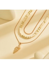 Golden Color Alloy Detail Conch Necklace | thumb picture 