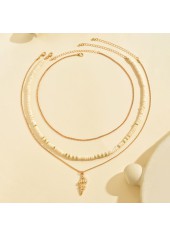 Golden Color Alloy Detail Conch Necklace | thumb picture 