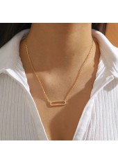 Golden Geometric Rectangle Design Alloy Necklace