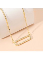Golden Geometric Rectangle Design Alloy Necklace | thumb picture 