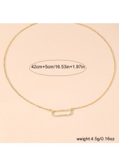 Golden Geometric Rectangle Design Alloy Necklace | thumb picture 