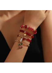 Red Heart Design Glass Beaded Bracelets