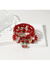Red Heart Design Glass Beaded Bracelets | thumb picture 