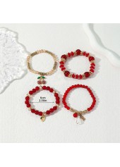 Red Heart Design Glass Beaded Bracelets | thumb picture 