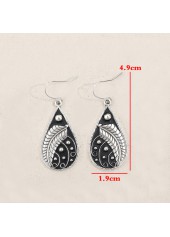 Silver Color Droplet Alloy Detail Earrings | thumb picture 