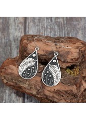 Silver Color Droplet Alloy Detail Earrings | thumb picture 