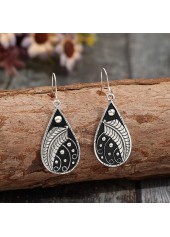 Silver Color Droplet Alloy Detail Earrings | thumb picture 