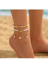 Golden Shell Starfish Seed Beads Anklets