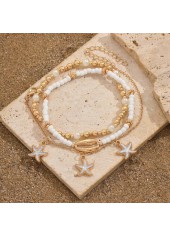 Golden Shell Starfish Seed Beads Anklets | thumb picture 