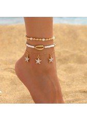 Golden Shell Starfish Seed Beads Anklets | thumb picture 