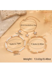 Golden Shell Starfish Seed Beads Anklets | thumb picture 