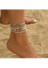 Beige Color Shell Alloy Detail Anklets | thumb picture 