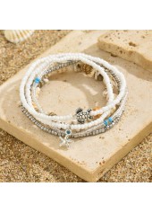 Beige Color Shell Alloy Detail Anklets | thumb picture 