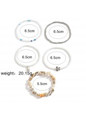 Beige Color Shell Alloy Detail Anklets | thumb picture 
