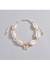 Beige Butterfly Animal Shell Design Anklet | thumb picture 