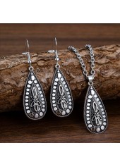 Silver Alloy Tribal Earrings and Necklace | thumb picture 