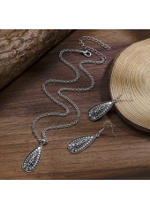 Silver Alloy Tribal Earrings and Necklace | thumb picture 