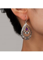 Silver Droplet Design Hollow Alloy Earrings