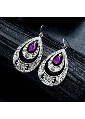 Silver Droplet Design Hollow Alloy Earrings | thumb picture 