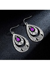 Silver Droplet Design Hollow Alloy Earrings | thumb picture 