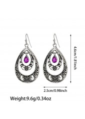 Silver Droplet Design Hollow Alloy Earrings | thumb picture 