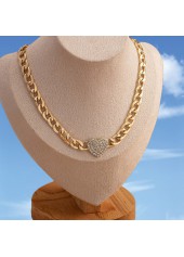 Golden Color Heart Alloy Detail Necklace | thumb picture 