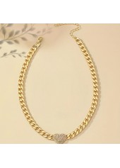 Golden Color Heart Alloy Detail Necklace | thumb picture 