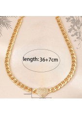 Golden Color Heart Alloy Detail Necklace | thumb picture 