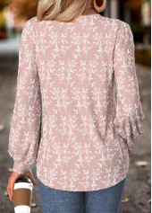 Light Pink Tummy Coverage Floral Print Long Sleeve Blouse | thumb picture 