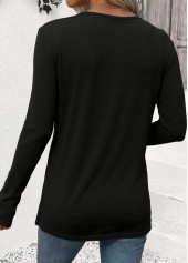Black Twist Long Sleeve Round Neck T Shirt | thumb picture 