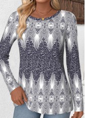 Multi Color Tribal Print Long Sleeve T Shirt | thumb picture 