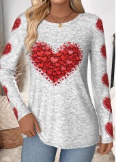 Multi Color Heart Print Long Sleeve T Shirt | thumb picture 