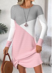 Multi Color Tummy Coverage Short Long Sleeve Dress