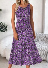 Purple Tummy Coverage Ditsy Floral Print Dress and Cardigan | thumb picture 