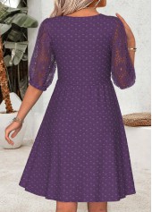 Purple Tummy Coverage Half Sleeve Round Neck Dress | thumb picture 