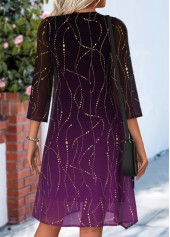 Purple Tummy Coverage Geometric Print Dress and Cardigan | thumb picture 