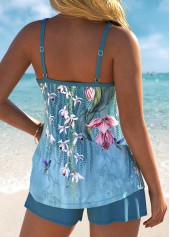 Tummy Coverage Mid Waisted Floral Print Tankini Set | thumb picture 