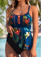 Tummy Coverage Snakeskin Print Blue Tankini Top-No Bottom | picture 3