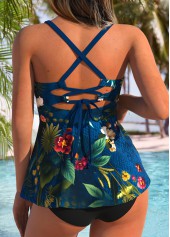 Tummy Coverage Snakeskin Print Blue Tankini Top-No Bottom | picture 2