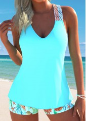 Tummy Coverage Mid Waisted Marine Life Print Tankini Set | thumb picture 