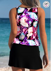 Sun Protection Mid Waisted Marine Life Print Tankini Set | thumb picture 
