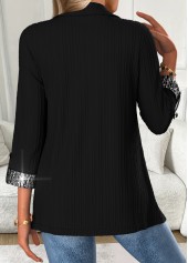 Black Tummy Coverage Half Sleeve Fake Two Piece Twinset | thumb picture 