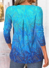 Sky Blue Tummy Coverage Ombre Long Sleeve T Shirt | thumb picture 